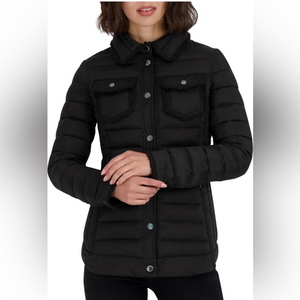 New Laundry by Shelli Black Snap Up Puffer Jacket